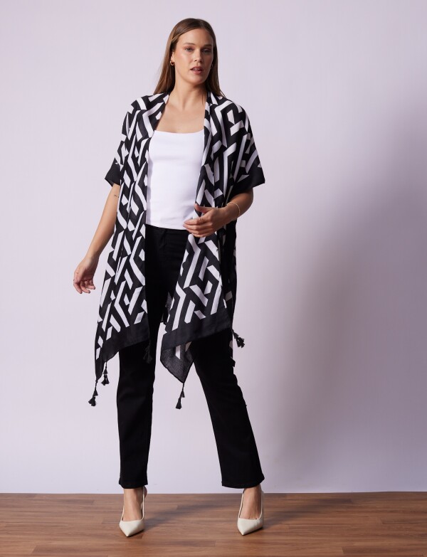 Kimono Printed NEGRO/BLANCO