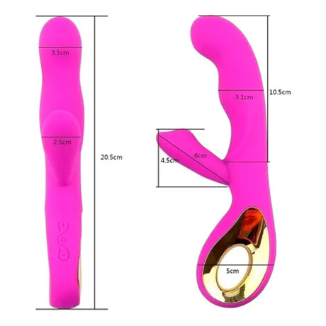 Vibrador Doble Estímulo Magic Massager Recargable USB Fucsia