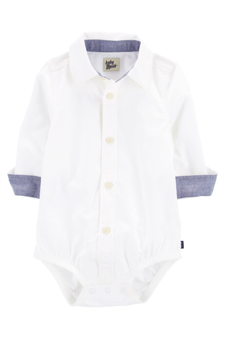 Body de algodón, tipo camisa, blanco Body de algodón, tipo camisa, blanco