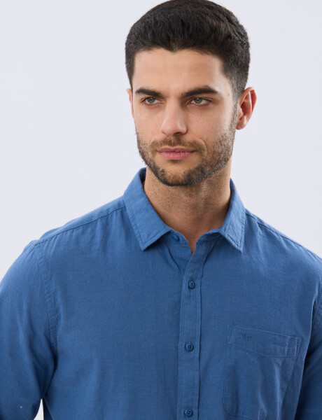 CAMISA LISA DE LINO Petroleo
