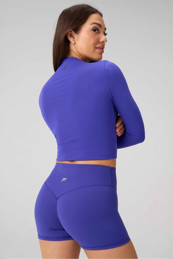 Polo Manga Larga Seamless Long-Sleeve Essential Tee Mujer Nightfall