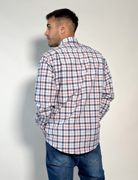 Camisa a cuadros Yano Blanco