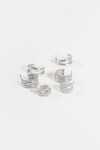 Set de 3 aros dobles plateado