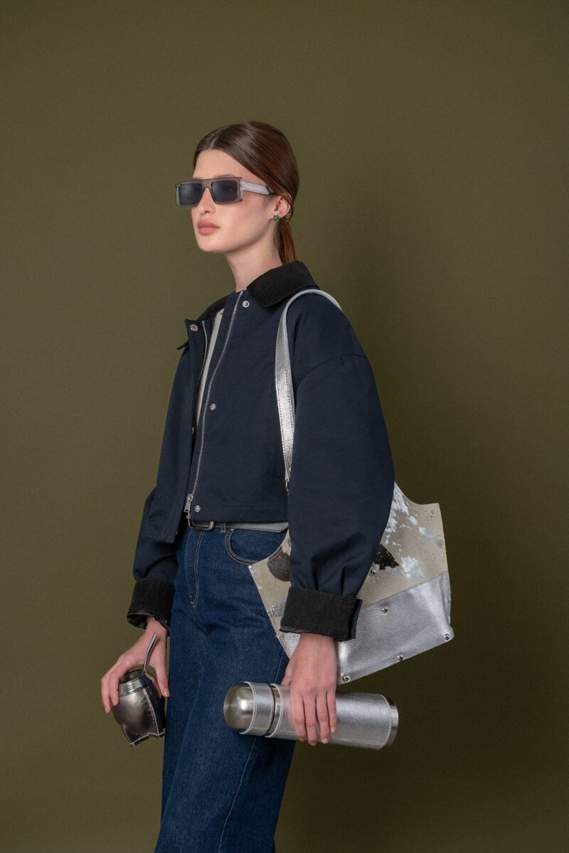 termo forrado en cuero - Champagne metalizado 