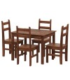 Juego de Comedor Lucia Plus 4 Sillas Madera Oscuro