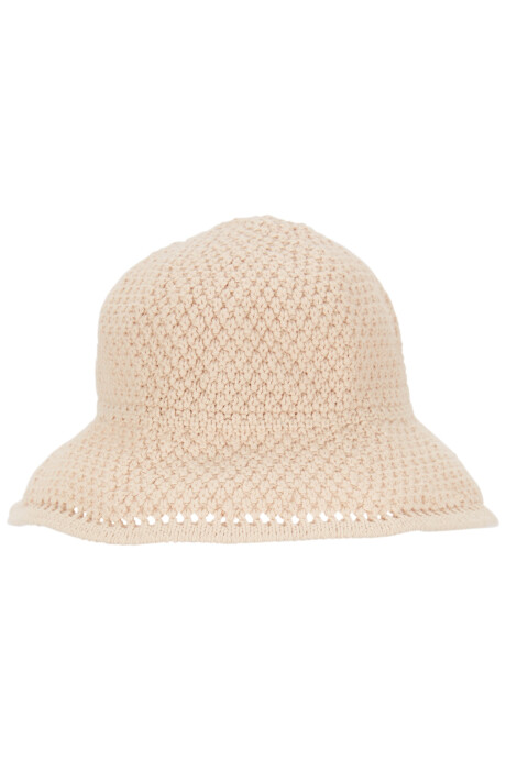 Gorro crochet de algodón, beige Sin color