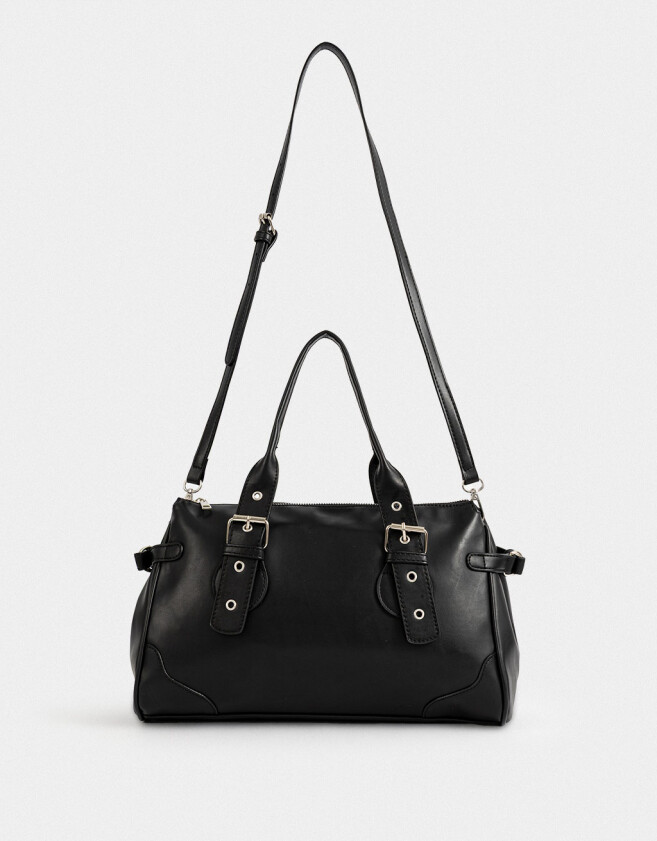 City Cartera Bowling Con Hebillas - Negro
