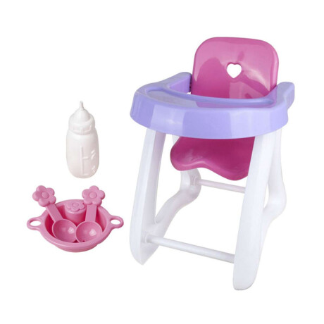 Muñeca Bebé con Silla para Comer Utensilios
