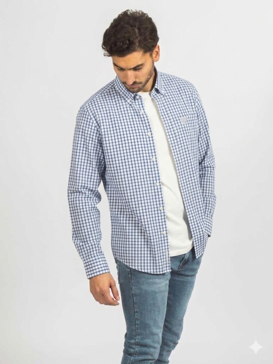 Camisa a Cuadros - Azul y Blanco 
