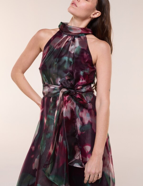 Vestido Halter Asimétrico VIOLETA/MULTI