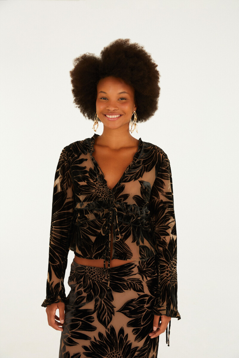 BLUSA MANGA LARGA Negro