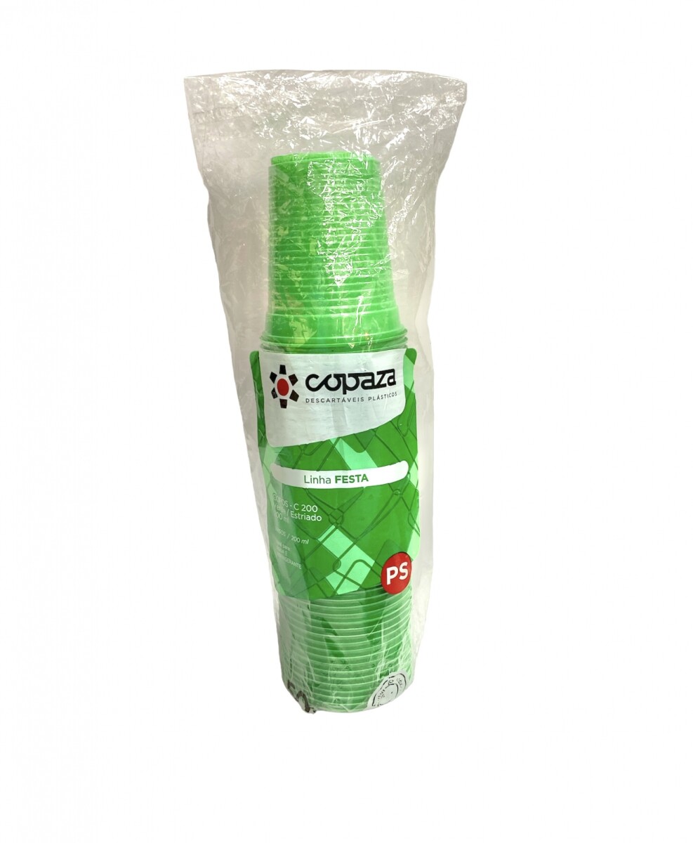Vaso Descartable Copaza Color 200 ml x 50 - Verde 