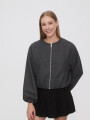 Campera Terry Gris Melange Oscuro