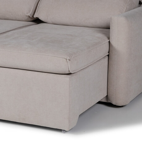 Sofá Santiago (Rebatible) - Tela Microfibra - 2 cuerpos TC 1010 (Beige)