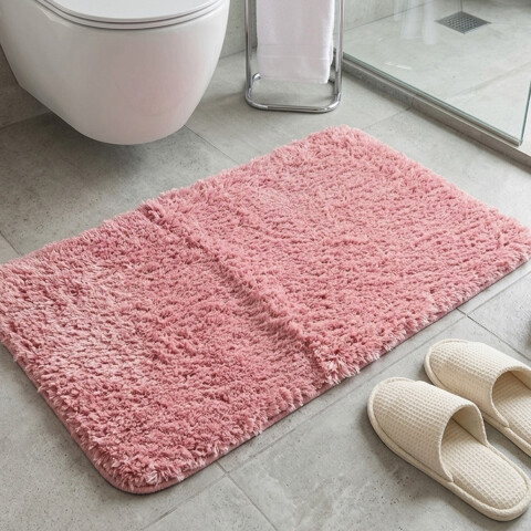 Alfombra Baño con Pelo Largo Home Class 45 x 75 cm ROSA 1
