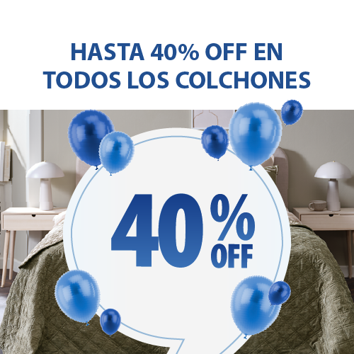 40% OFF en TODOS los Colchones
