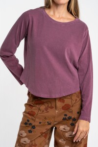 Remera Algodon Lavado Burdeos