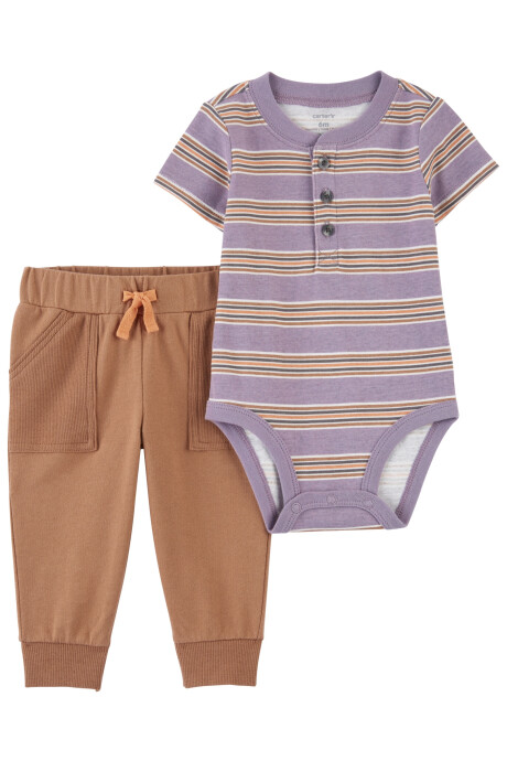 Set dos piezas pantalón y body de algodón 0