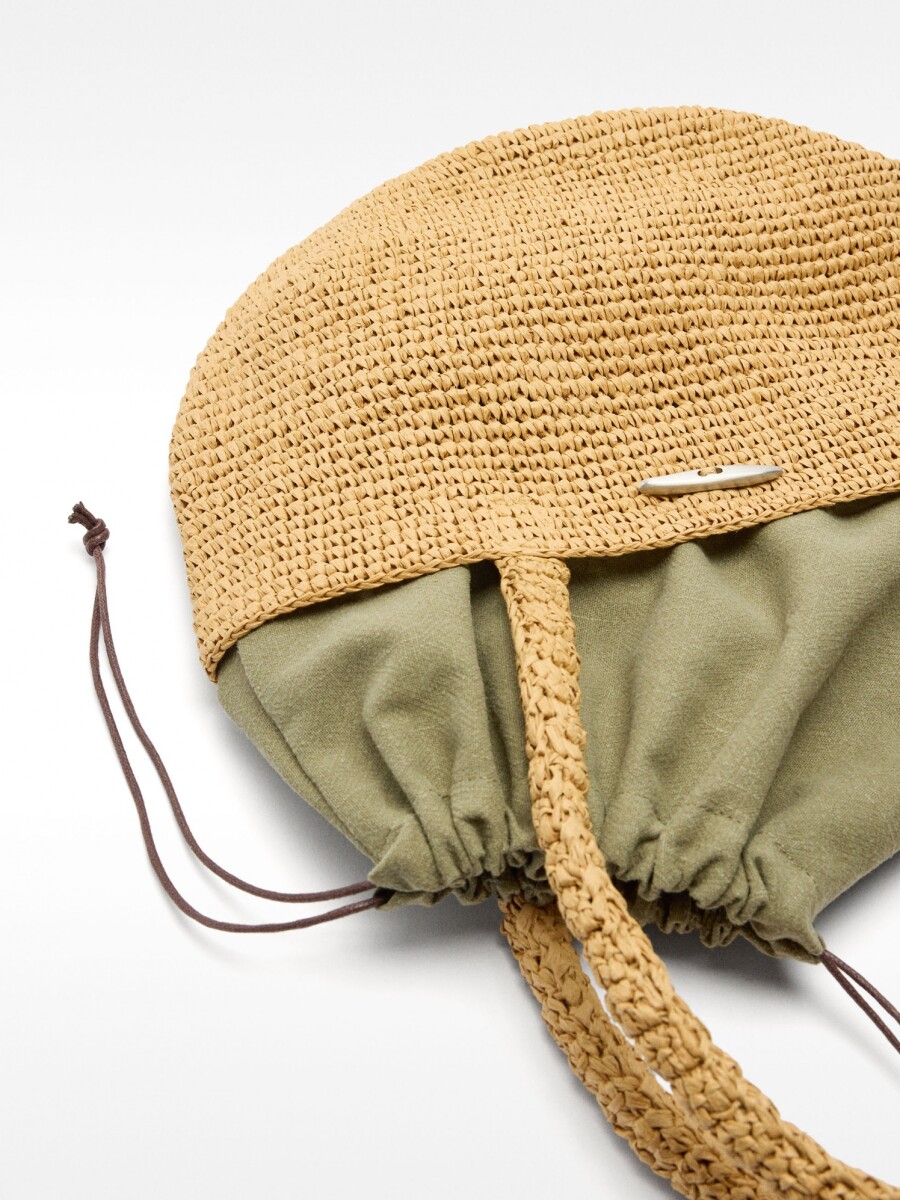 Bolso Hombro Efecto Rafia natural