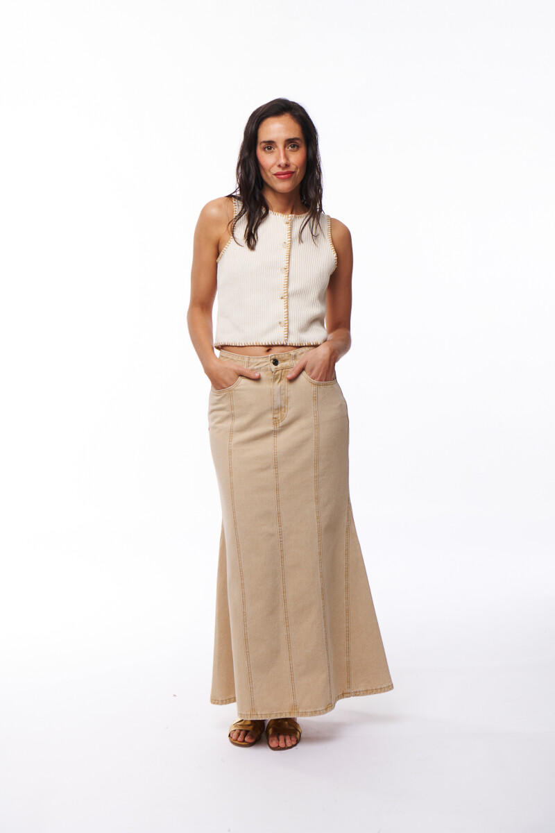 FALDA JEAN LAISA BEIGE