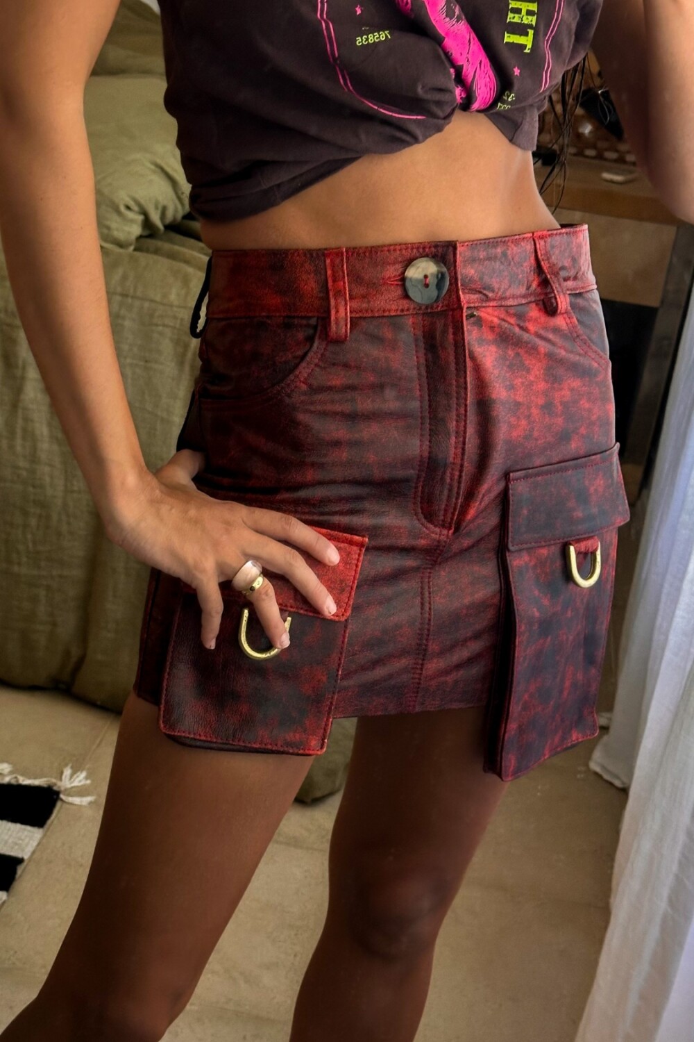 Mini Pocket Skirt óxido Rojo