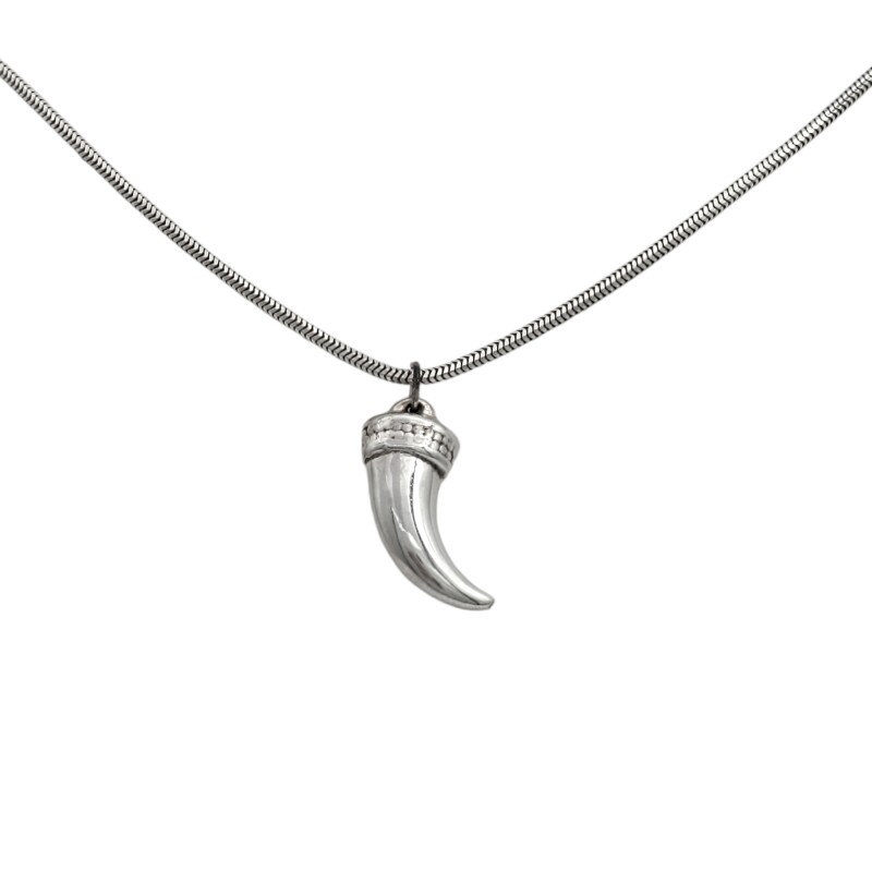Dije Cuerno/Colmillo-Plata 925 Inflada-Sin Piedra-CP3338 sinpiedra
