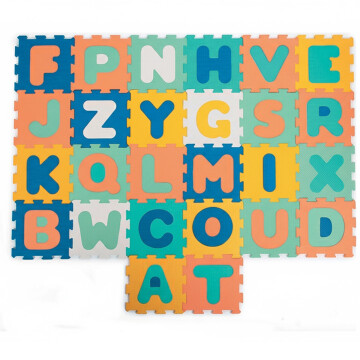 Alfombra Goma Eva Piso Encastrable Letras Infantil X26 Ludi Color Naranja