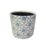 MACETA CERAMICA 12X12X10.5CM FLORES AZUL MACETA CERAMICA 12X12X10.5CM FLORES AZUL