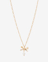 Cadena Corta con Dije Perla Cadena Con Dije De Moño - Dorado