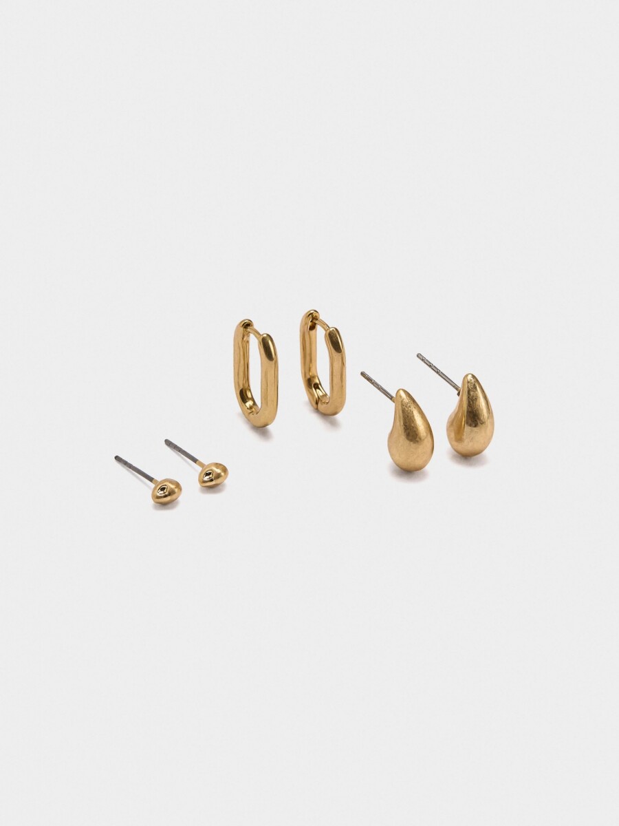 Set De Pendientes Dorados dorado