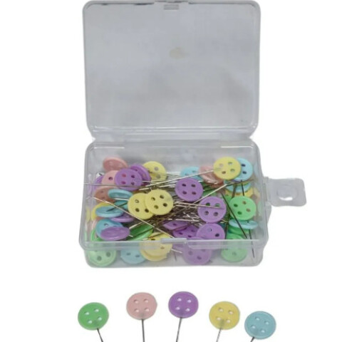 Caja Con Alfileres Patchwork Cabeza Fantasía Boton X 50 Unidades Caja Con Alfileres Patchwork Cabeza Fantasía Boton X 50 Unidades