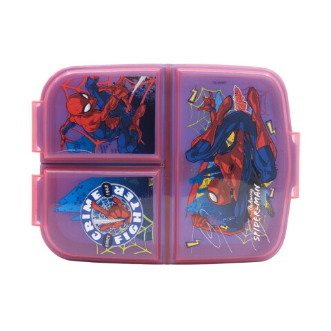 Vianda Infantil con 3 Reparticiones Spiderman Rojo
