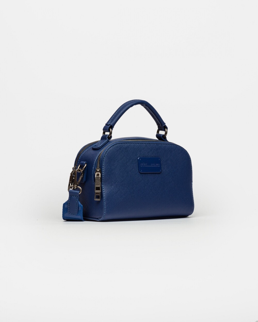 Bandolera Jazmin En Efecto Cuero Zaffiano Azul