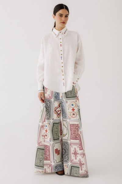 Jean Wide XL Print Ludika Blanco