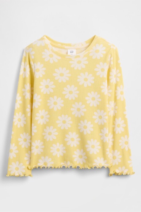Remera Rib Toddler Niña Spring Yellow