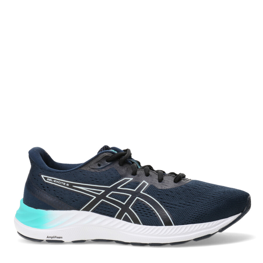 Championes de Mujer Asics Gel Excite 8 Azul Marino - Negro - Agua