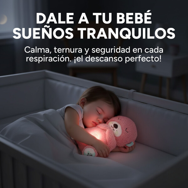 Peluche Nutria Bebé Respira Y Relaja Dormir Niño Tendencia Variante Color Rosa