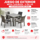 Juego de jardín 4 sillas con apoya brazo + mesa simil ratán 90x90cm GRIS
