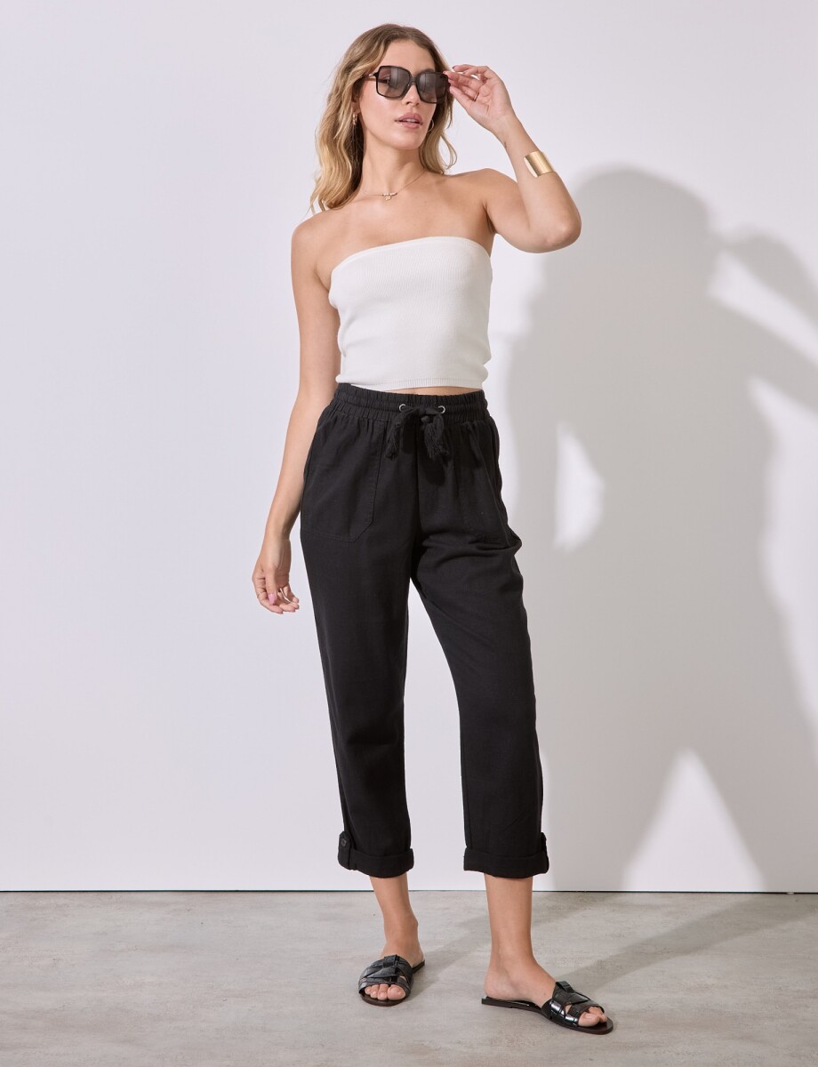 Pantalon Lino - Negro 