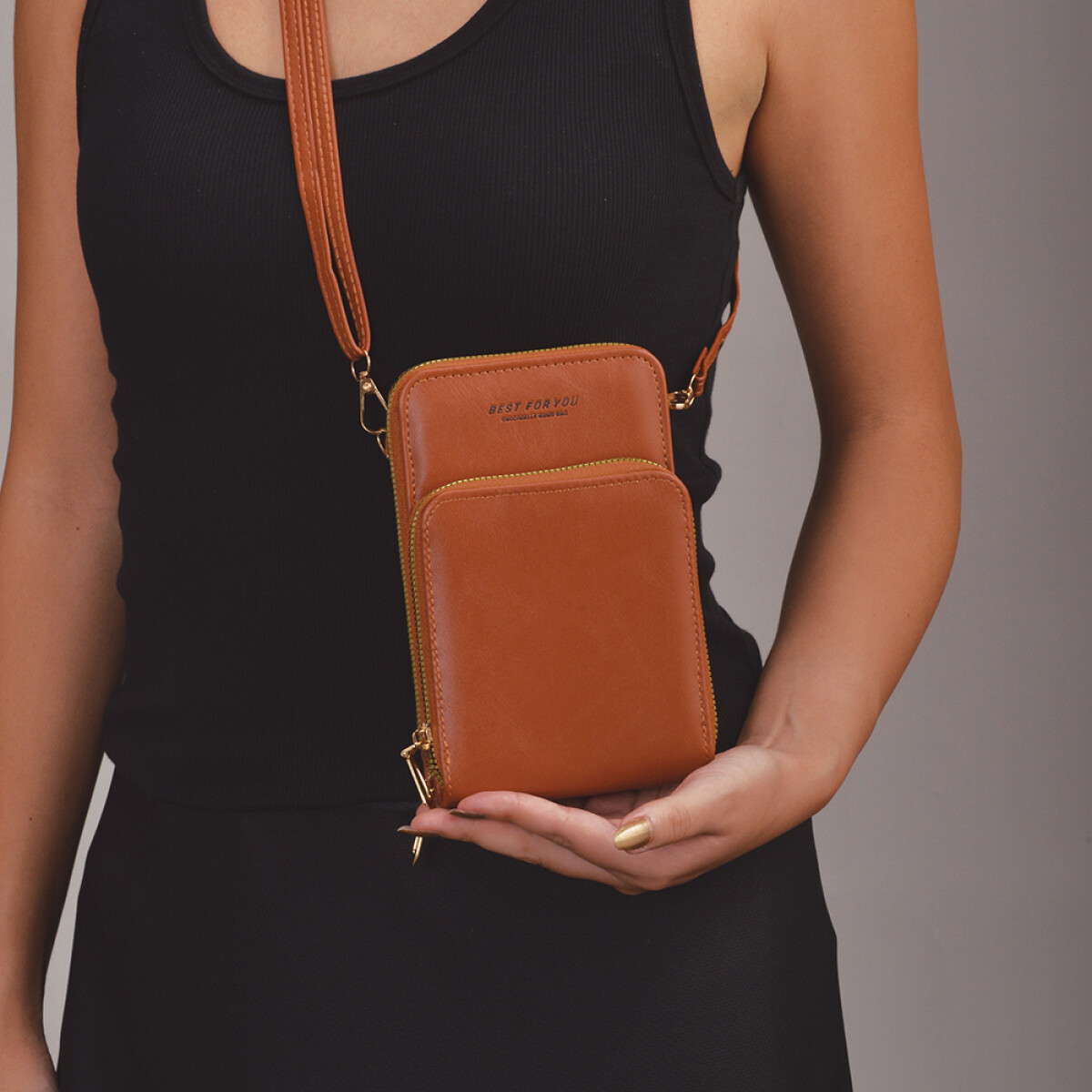 CARTERA BANDOLERA MUJER CON COMPARTIMENTOS - CAMEL 