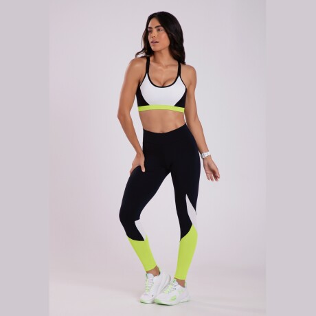 CALZA LEGGING NEGRO Y VERDE