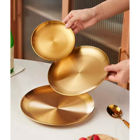 Bandeja de Metal Gold 23 cm HE0703 001