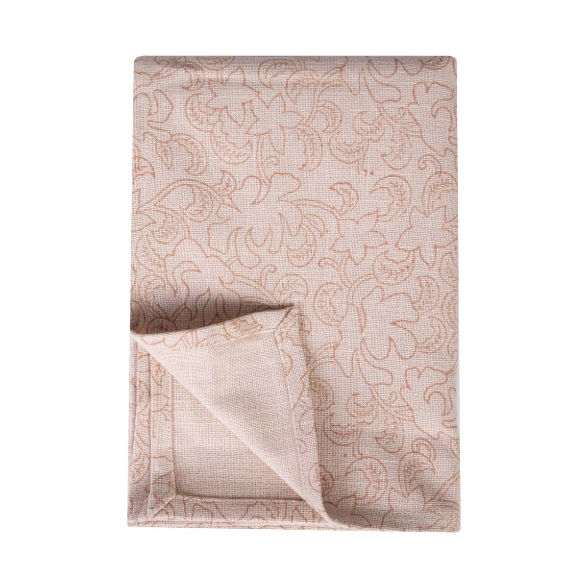 MANTEL - LINO-Y-ALGODON NATURAL-BEIGE FLOREAL BEIGE 
