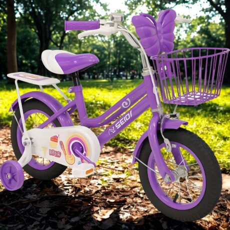 Bicicleta Butterfly con música y luces Rodado 14 Violeta
