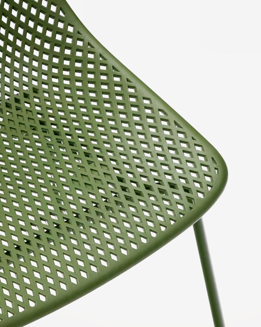 Silla de exterior Quinby con patas de acero verde Silla de exterior Quinby con patas de acero verde