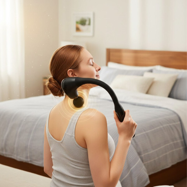 Masajeador Pistola De Masaje 9 Velocidades 4 Niveles USB Color Negro