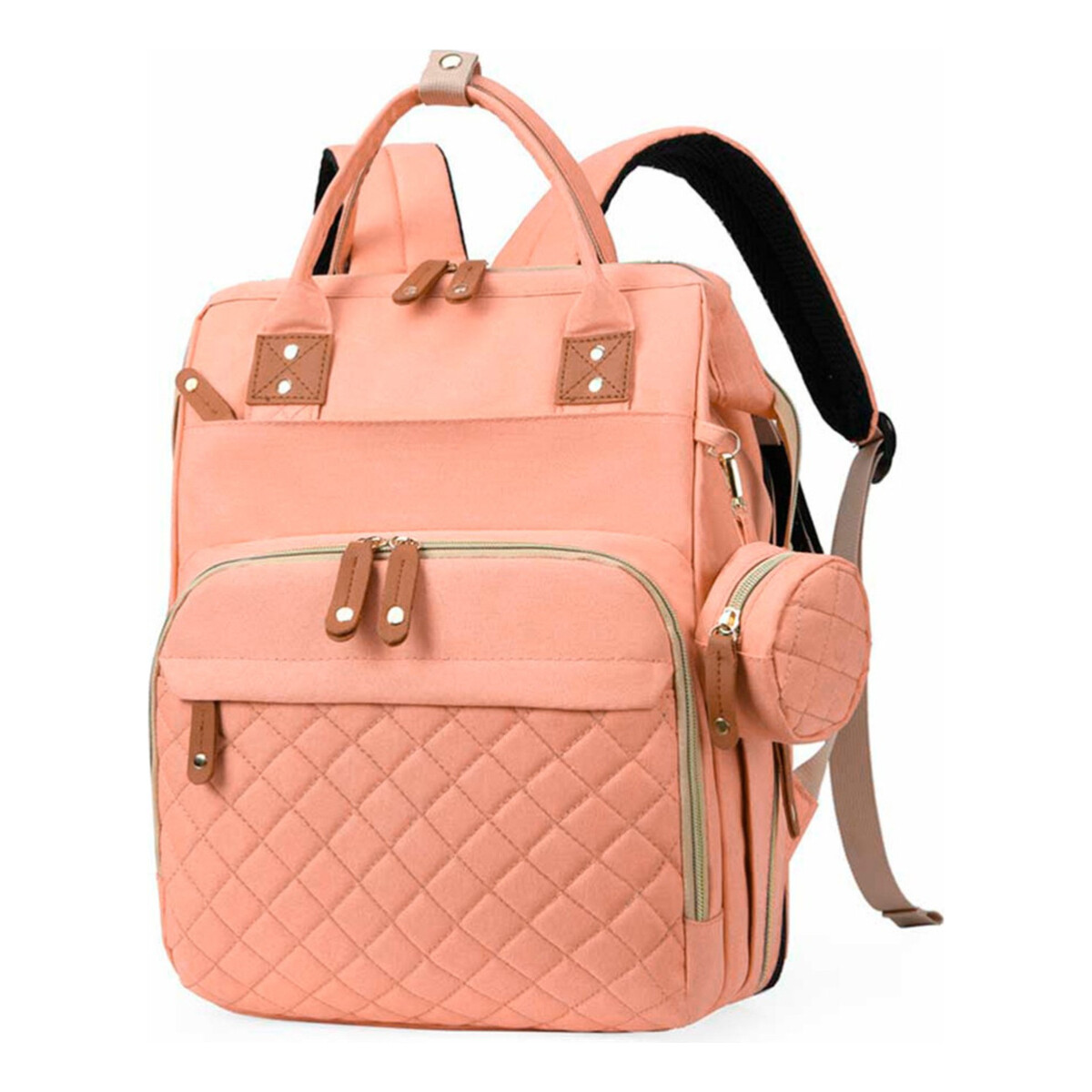 Bolso Maternal Mochila Madre Moderna Impermeable Resistente - variante color SALMON 