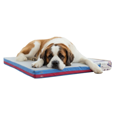 Cama Mascotas Frío/Calor Grande Reversible C/Cierre Lavable Azul-celeste