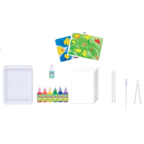 Kit de Arte con Pintura al Agua Artística Marmolada X6 Niños Multicolor