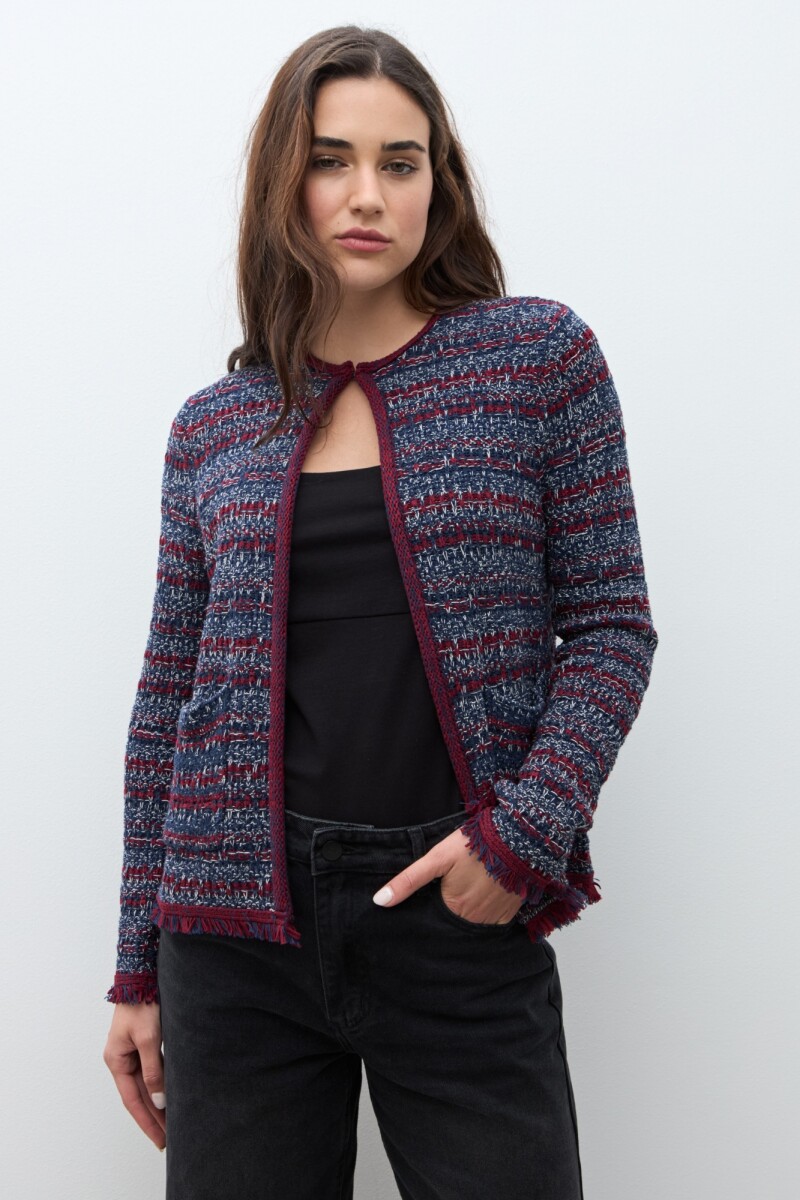 Chaqueta tejida bordo